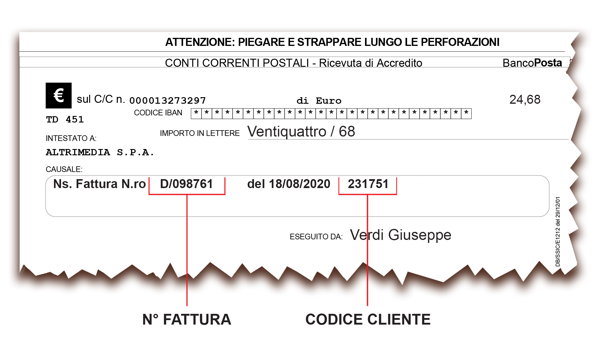 Esempio fattura